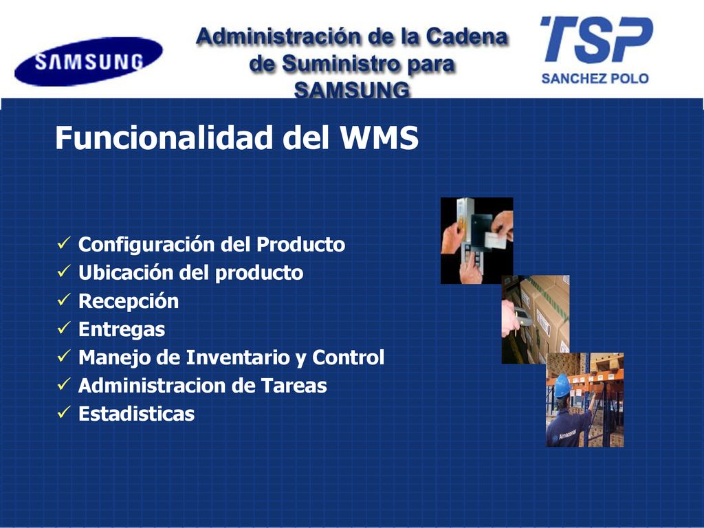 Funcionalidad del WMS Configuración del Producto