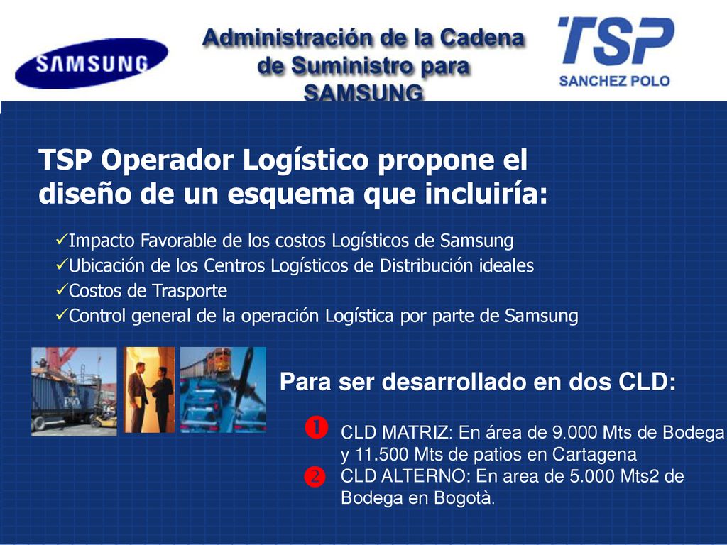 TSP Operador Logístico propone el diseño de un esquema que incluiría: