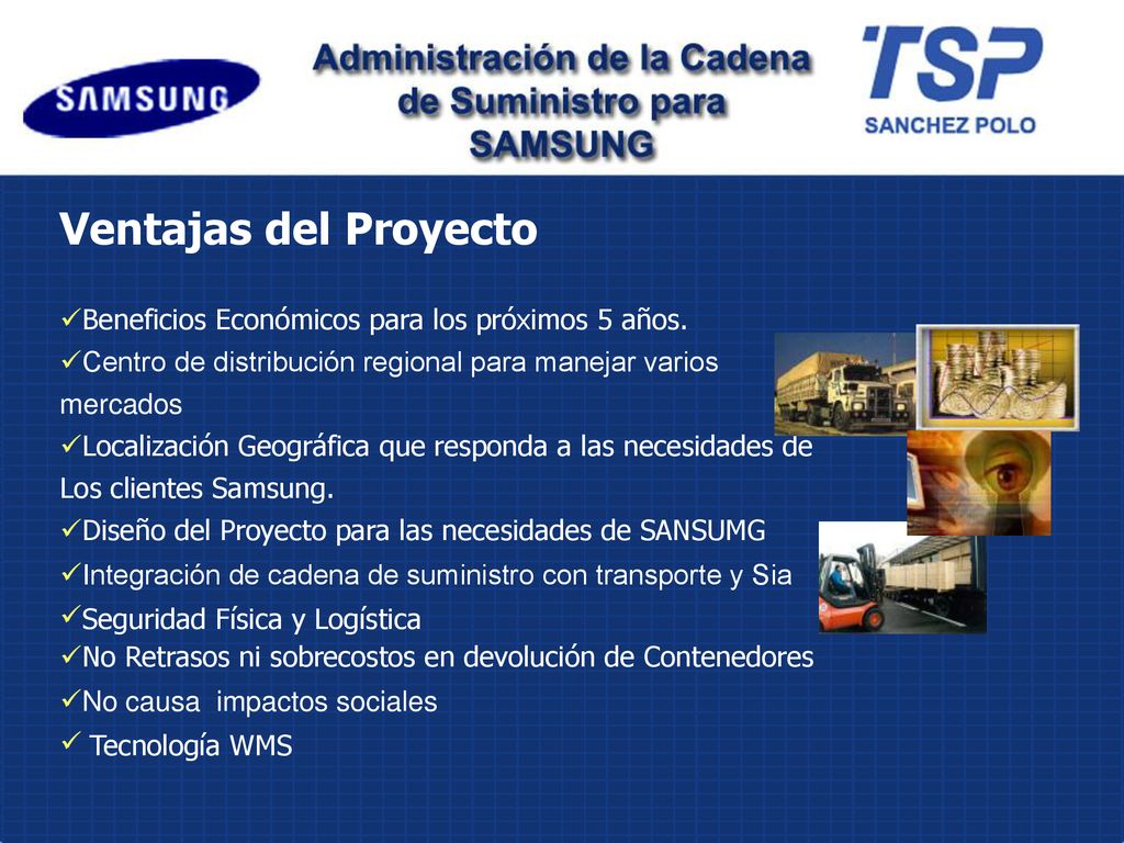 Ventajas del Proyecto Beneficios Económicos para los próximos 5 años.