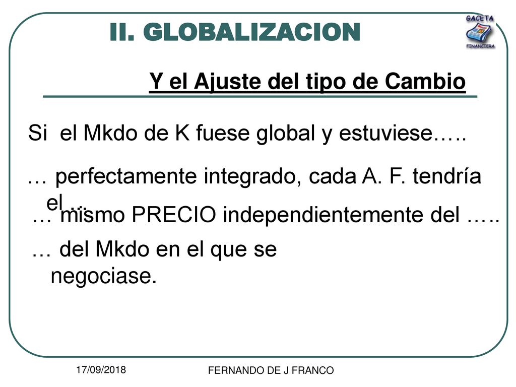 Y el Ajuste del tipo de Cambio