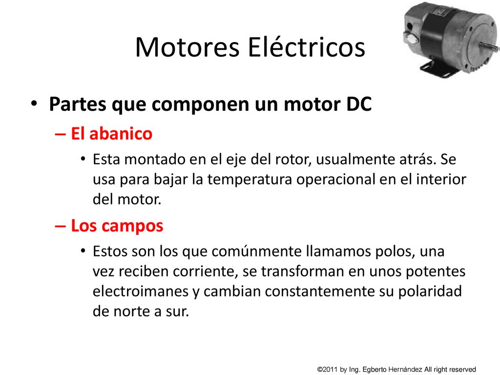 Motores Eléctricos Partes que componen un motor DC El abanico
