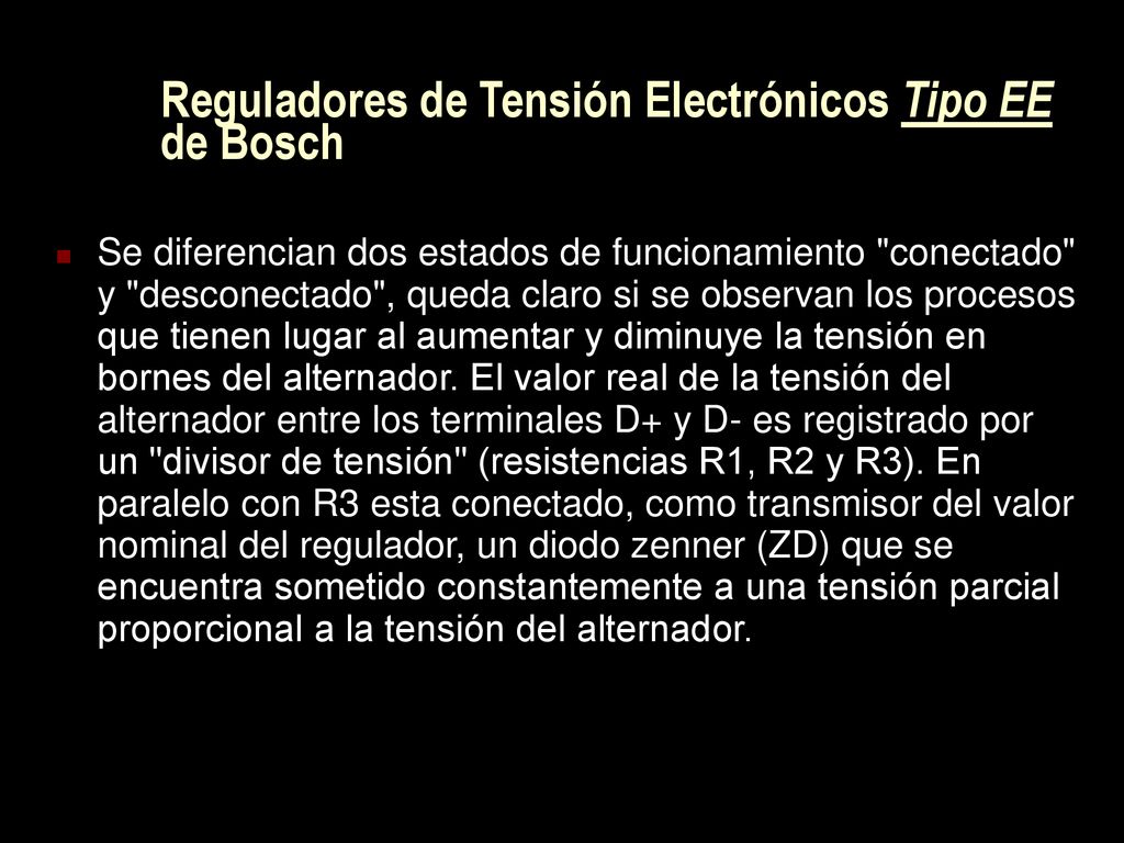 Reguladores de Tensión Electrónicos Tipo EE de Bosch