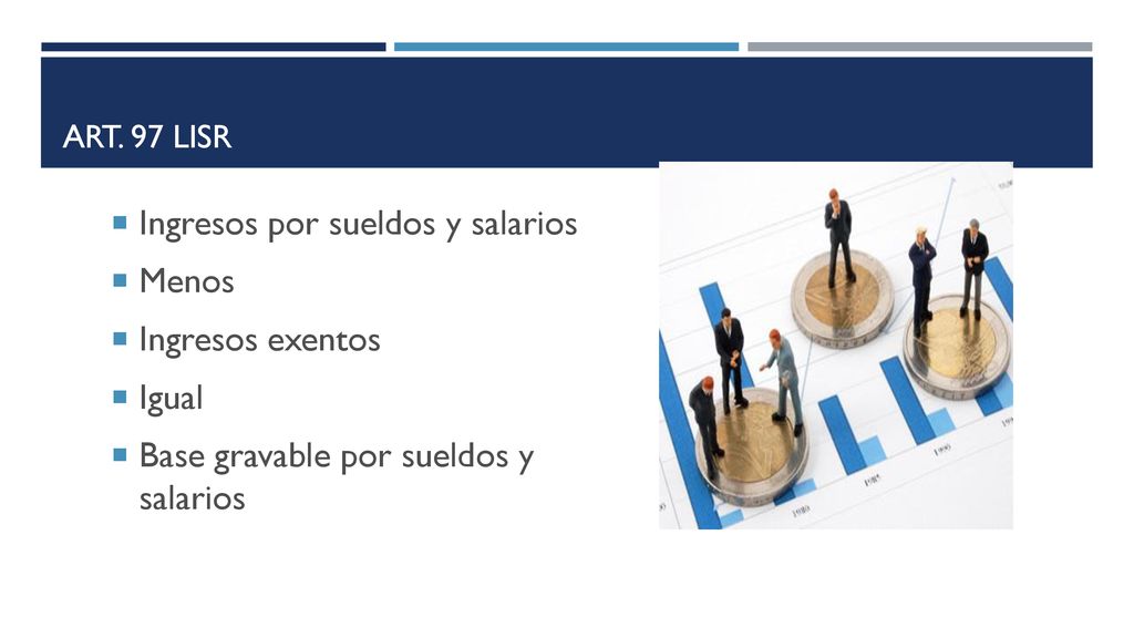 Ingresos por sueldos y salarios Menos Ingresos exentos Igual