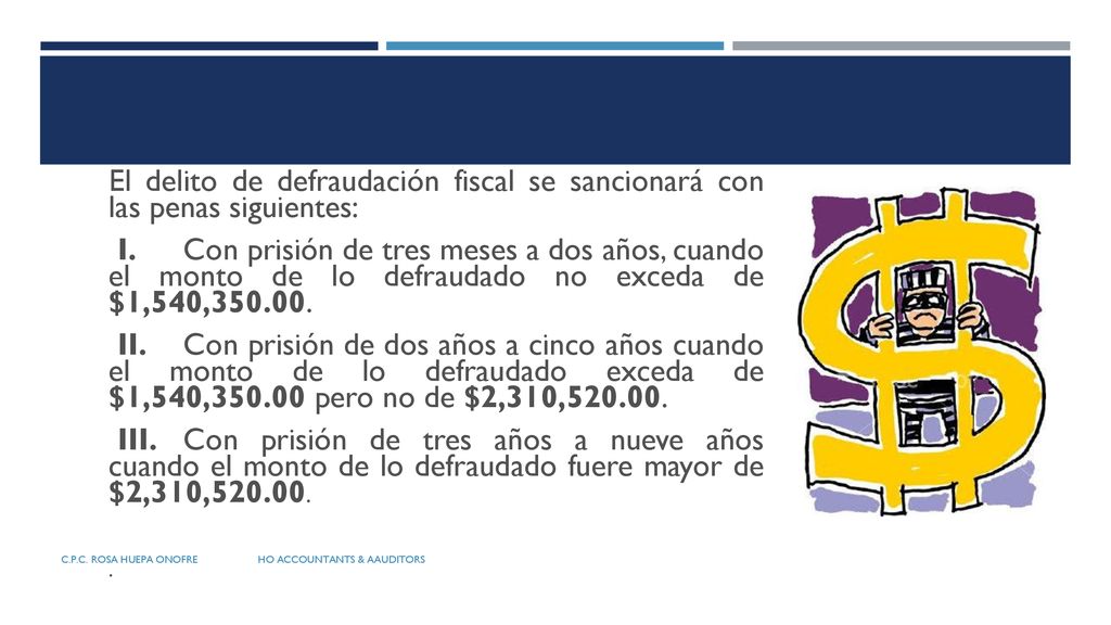 El delito de defraudación fiscal se sancionará con las penas siguientes:
