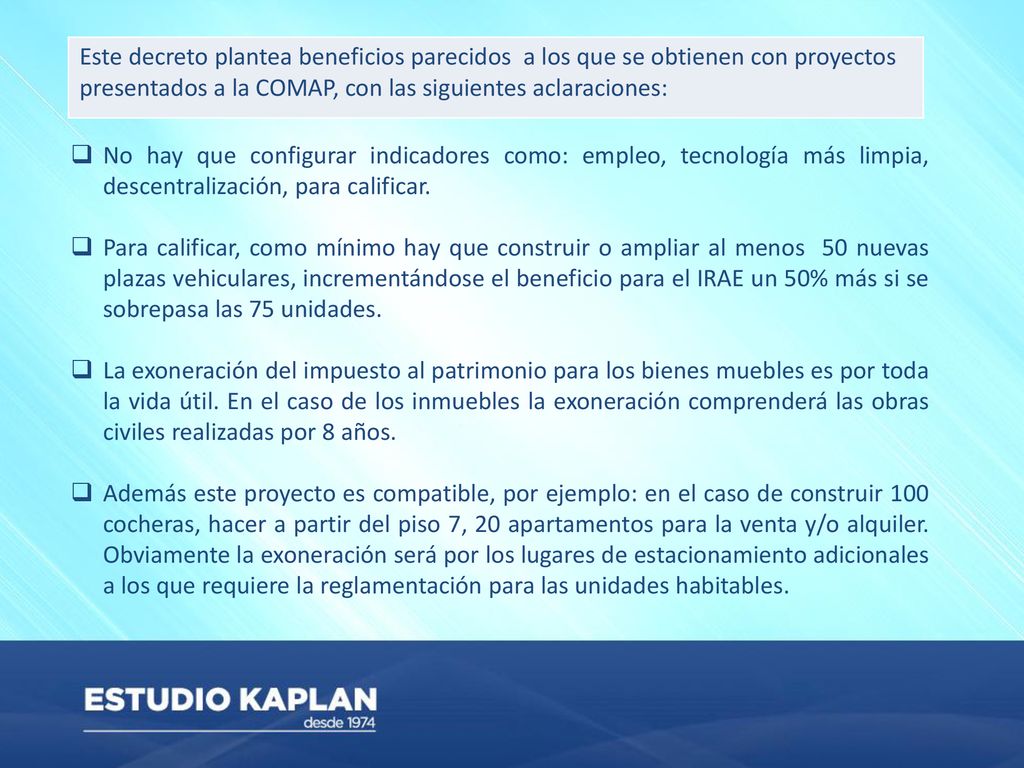 Este decreto plantea beneficios parecidos a los que se obtienen con proyectos