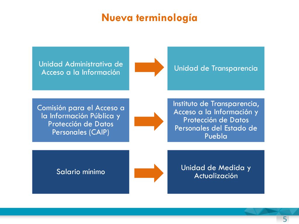 Nueva terminología Unidad Administrativa de Acceso a la Información