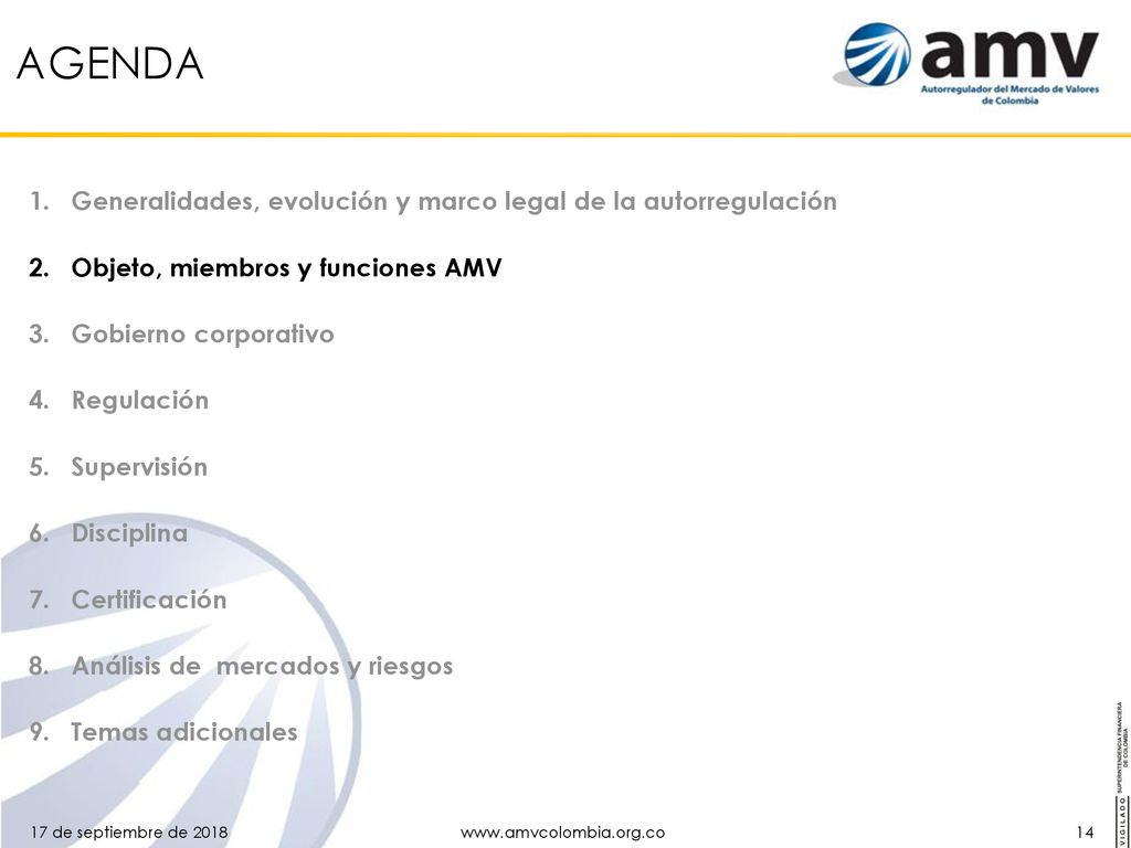 AGENDA Generalidades, evolución y marco legal de la autorregulación