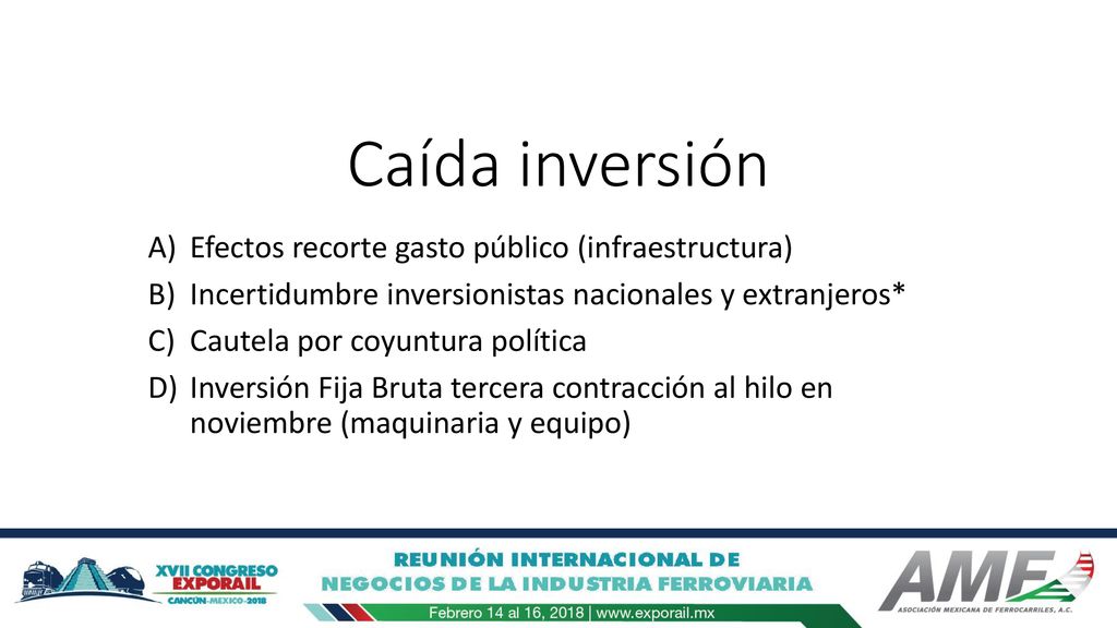 Caída inversión Efectos recorte gasto público (infraestructura)