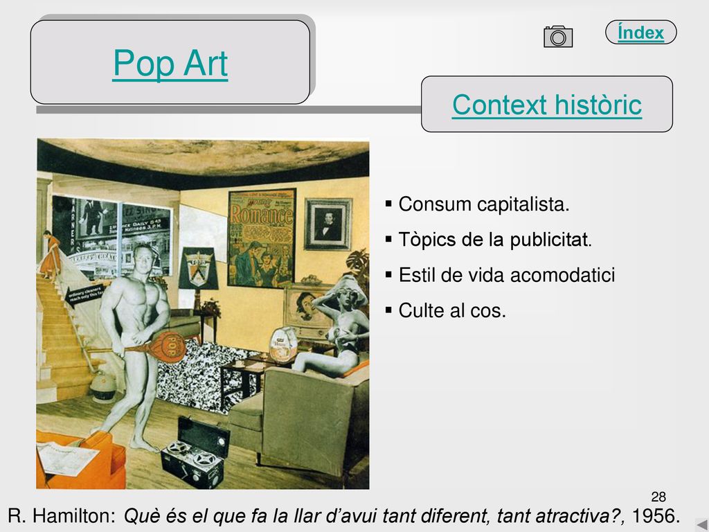 Pop Art Context històric Consum capitalista. Tòpics de la publicitat.