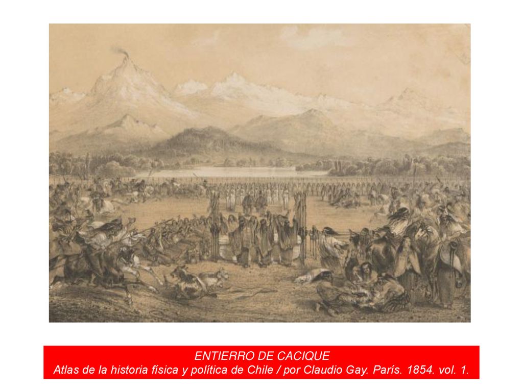 ENTIERRO DE CACIQUE Atlas de la historia física y política de Chile / por Claudio Gay.