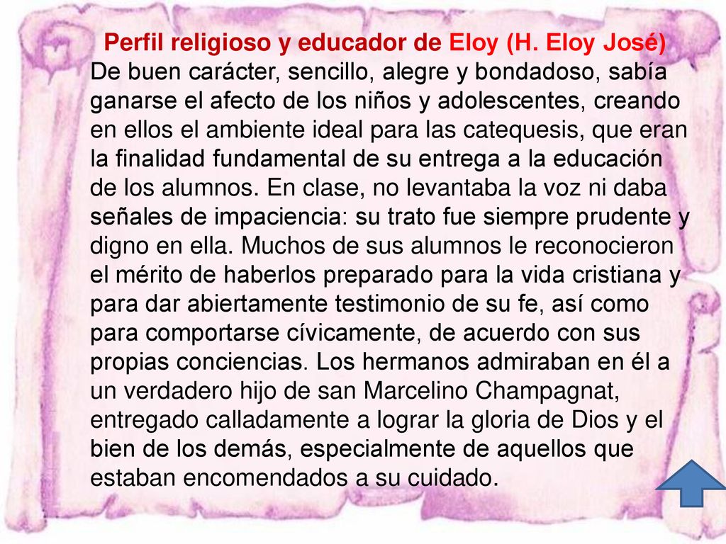 Perfil religioso y educador de Eloy (H. Eloy José)