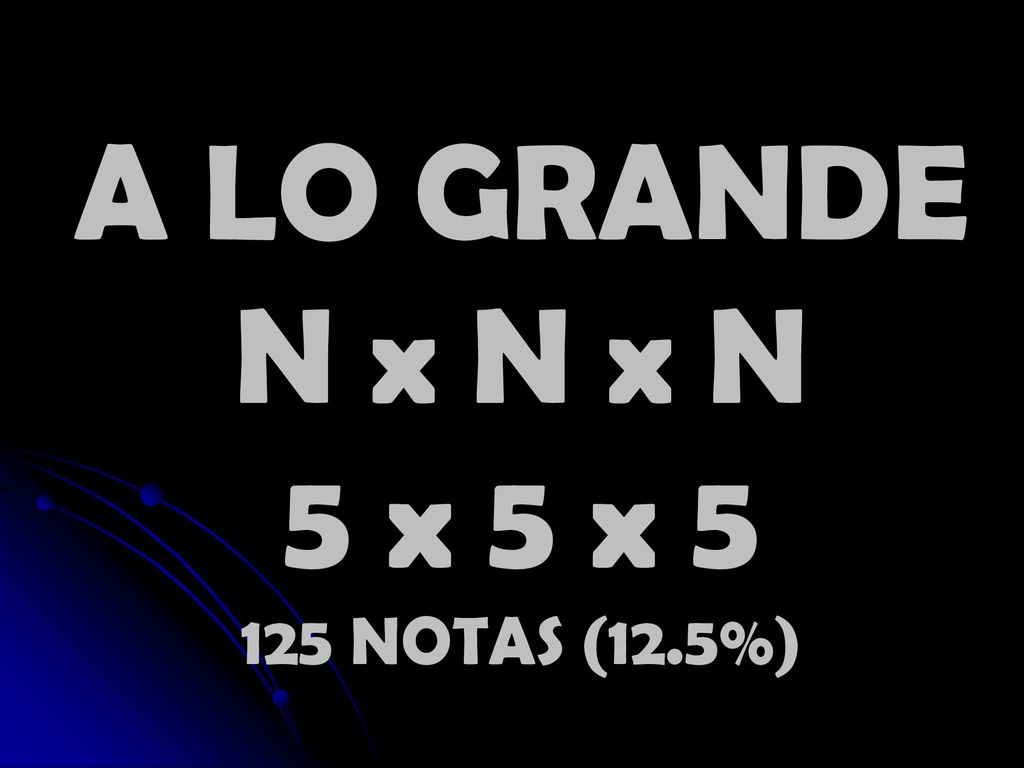 A LO GRANDE N x N x N 5 x 5 x NOTAS (12.5%)