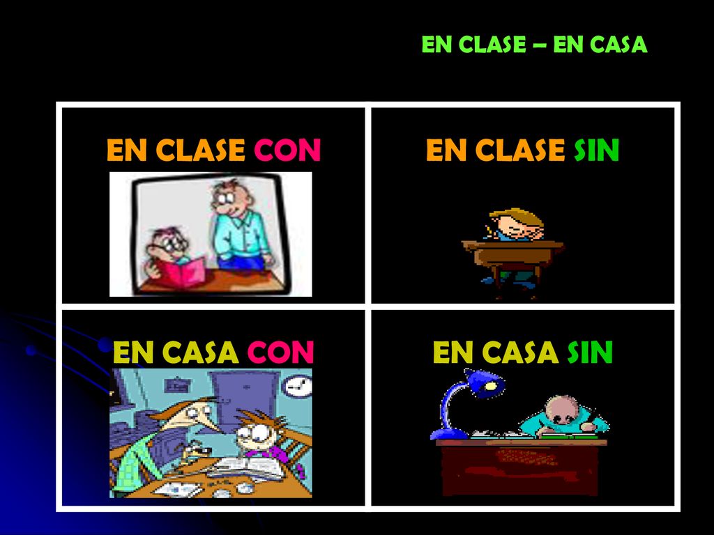 EN CLASE CON EN CASA CON EN CASA SIN EN CLASE SIN