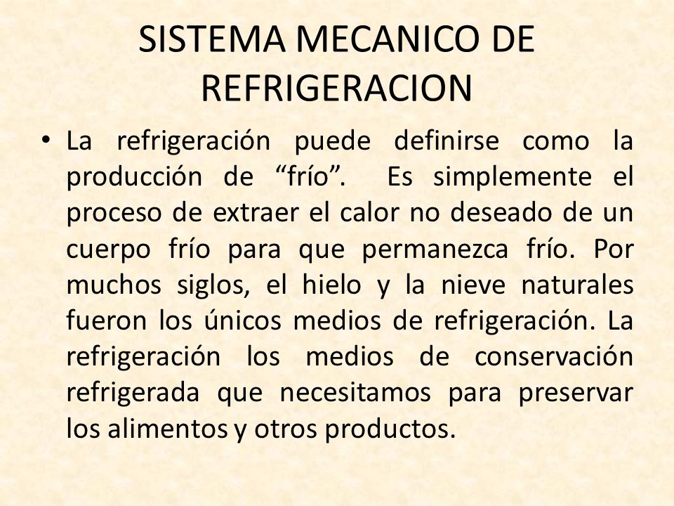 SISTEMA MECANICO DE REFRIGERACION