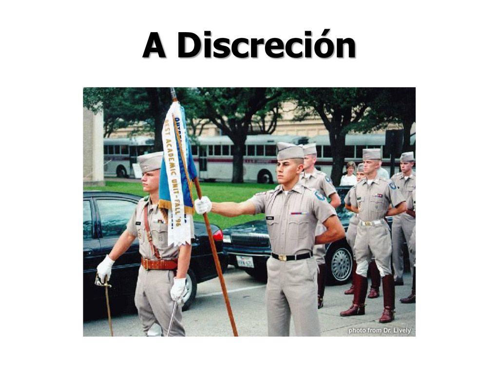 A Discreción Las marchas con banderines es algo excelente para aprender.