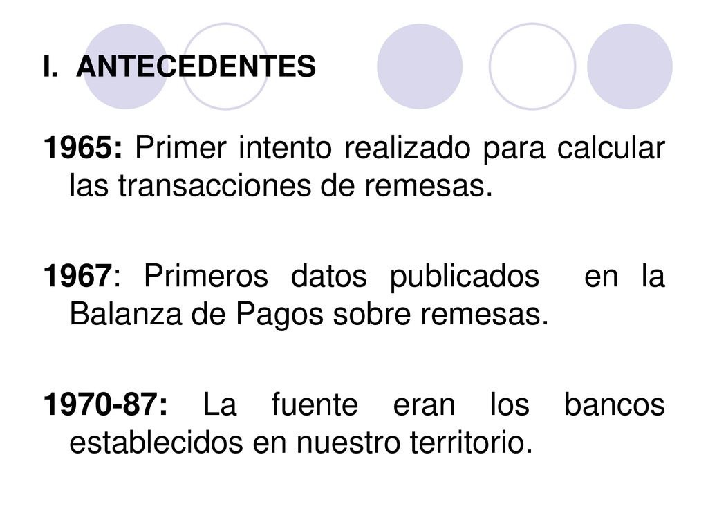 1967: Primeros datos publicados en la Balanza de Pagos sobre remesas.