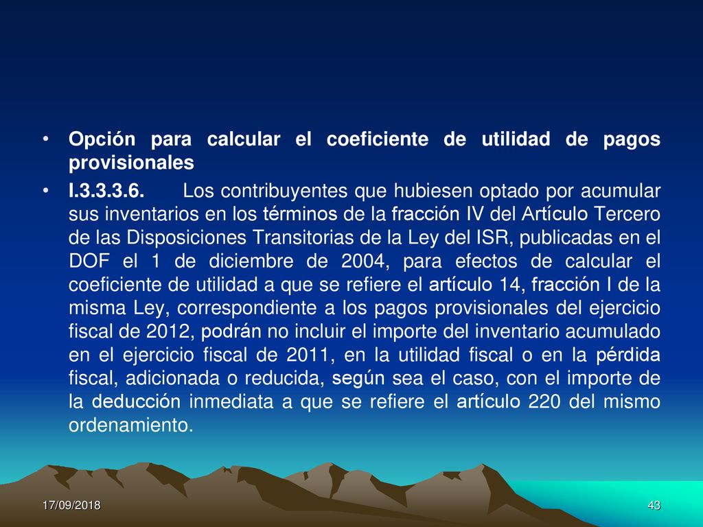 Opción para calcular el coeficiente de utilidad de pagos provisionales