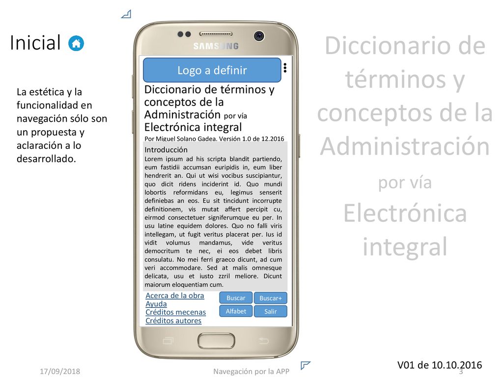 Inicial Diccionario de términos y conceptos de la Administración por vía Electrónica integral. Logo a definir.