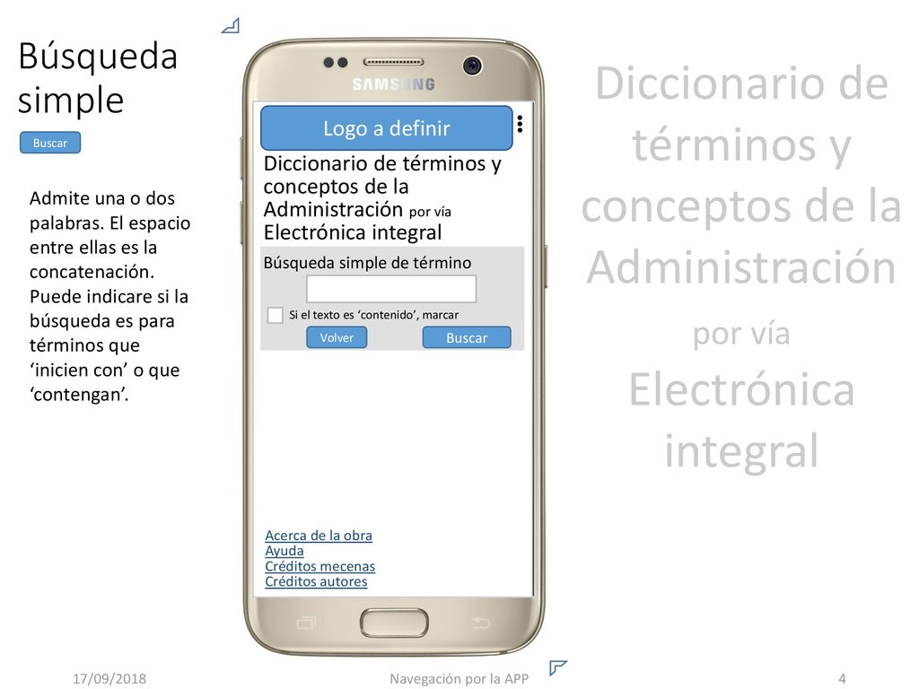 Búsqueda simple Diccionario de términos y conceptos de la Administración por vía Electrónica integral.