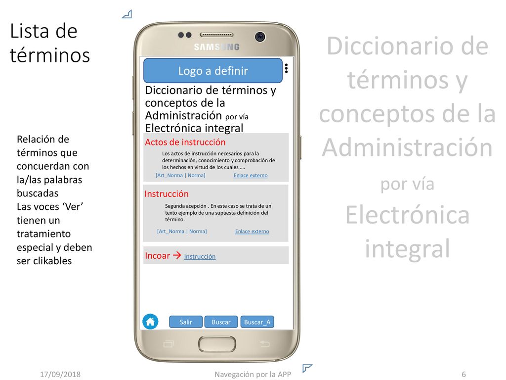 Lista de términos Diccionario de términos y conceptos de la Administración por vía Electrónica integral.