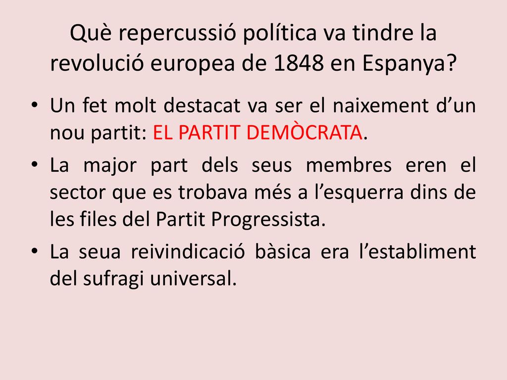 Què repercussió política va tindre la revolució europea de 1848 en Espanya