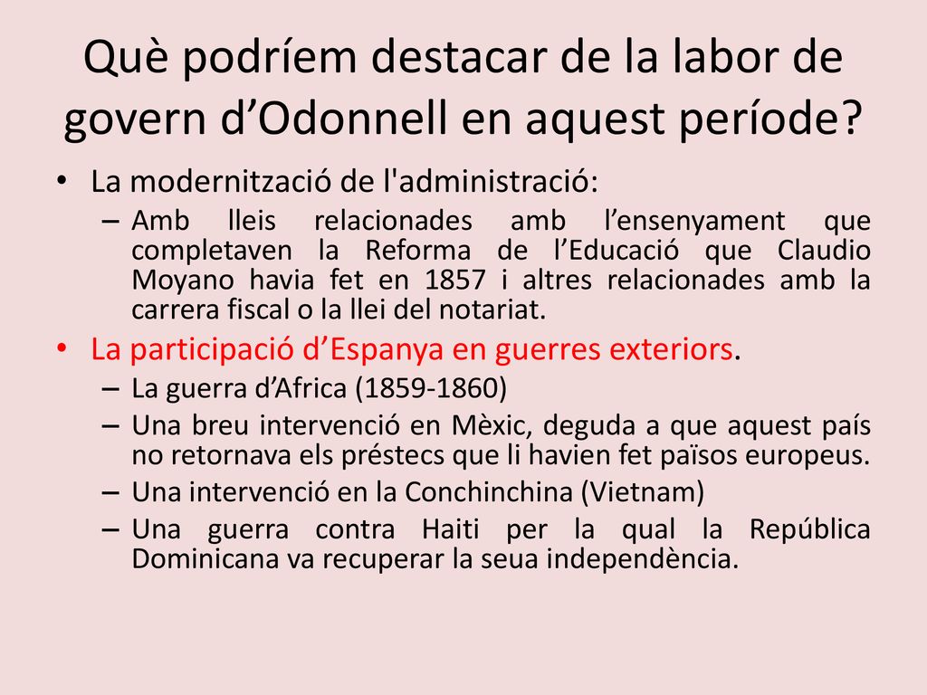 Què podríem destacar de la labor de govern d’Odonnell en aquest període