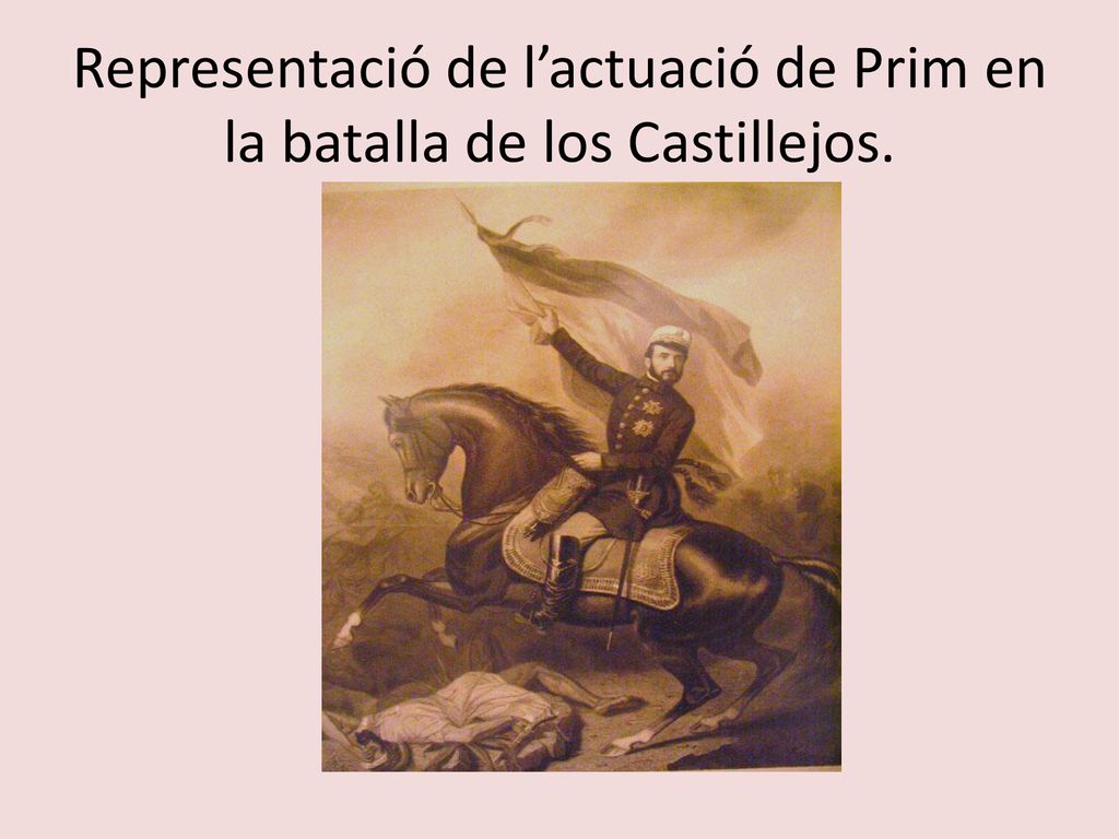Representació de l’actuació de Prim en la batalla de los Castillejos.