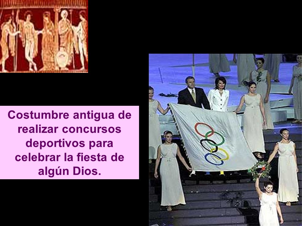 Costumbre antigua de realizar concursos deportivos para celebrar la fiesta de algún Dios.