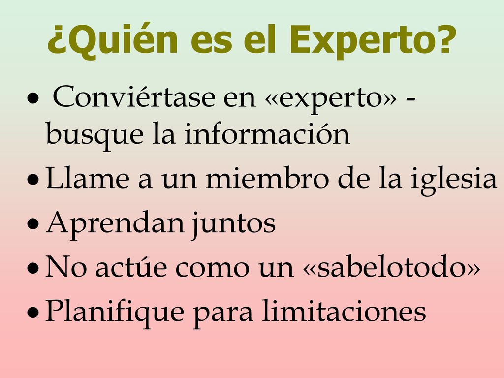 ¿Quién es el Experto Conviértase en «experto» - busque la información