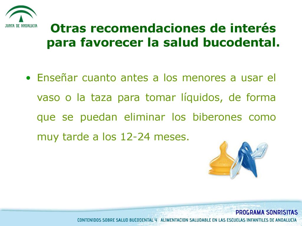 Otras recomendaciones de interés para favorecer la salud bucodental.
