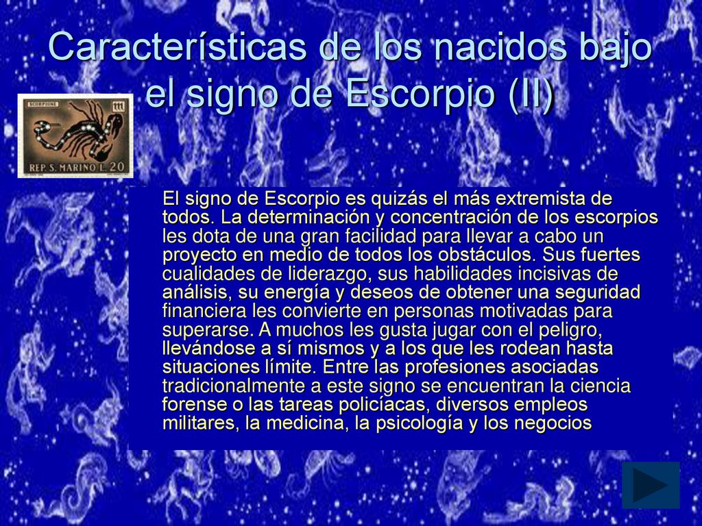 Características de los nacidos bajo el signo de Escorpio (II)