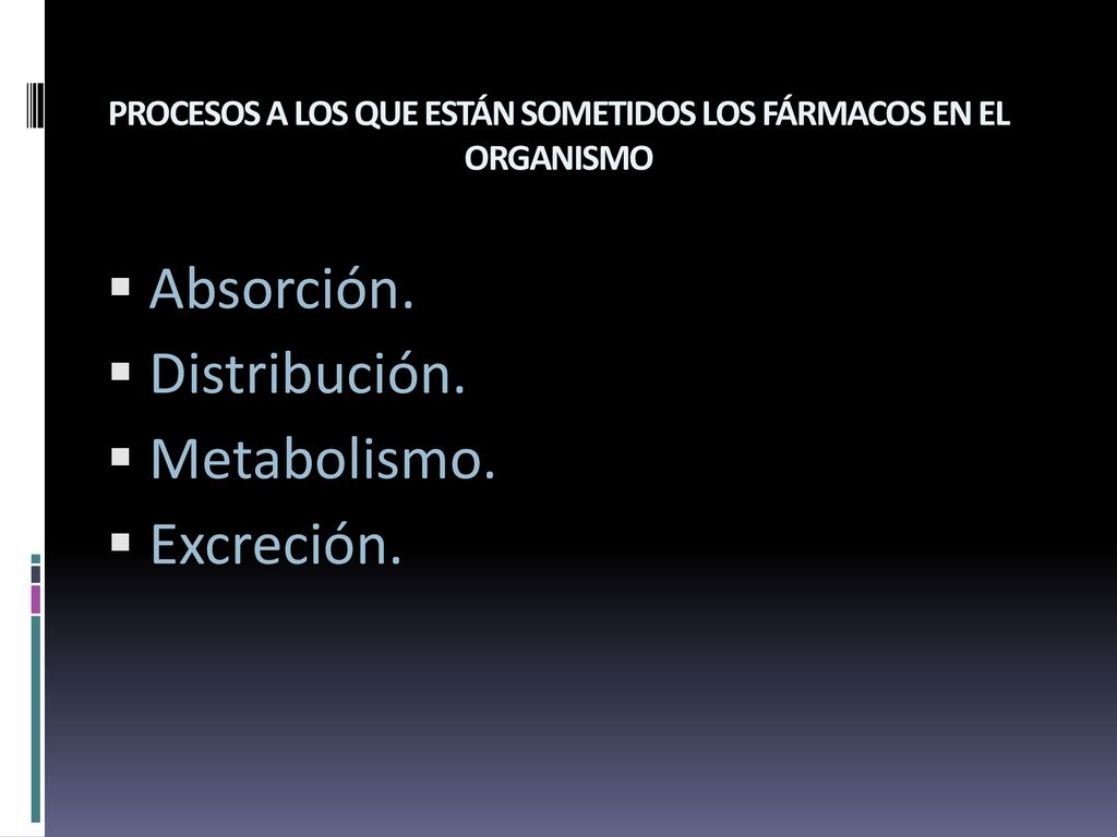 PROCESOS A LOS QUE ESTÁN SOMETIDOS LOS FÁRMACOS EN EL ORGANISMO