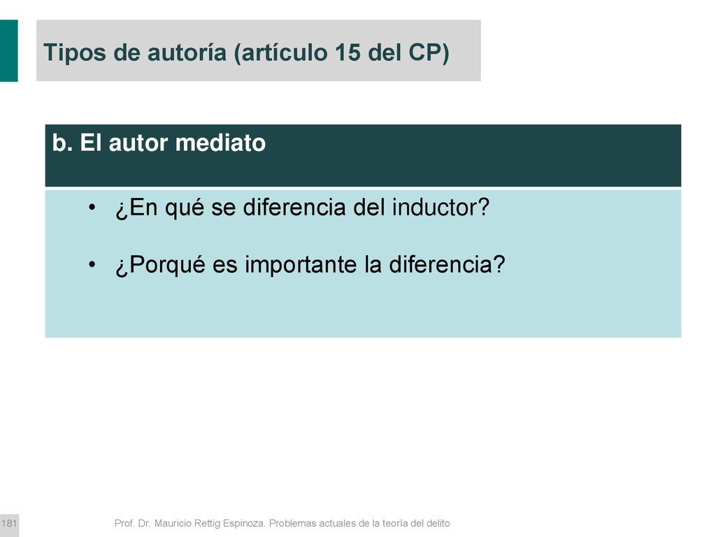 Tipos de autoría (artículo 15 del CP)