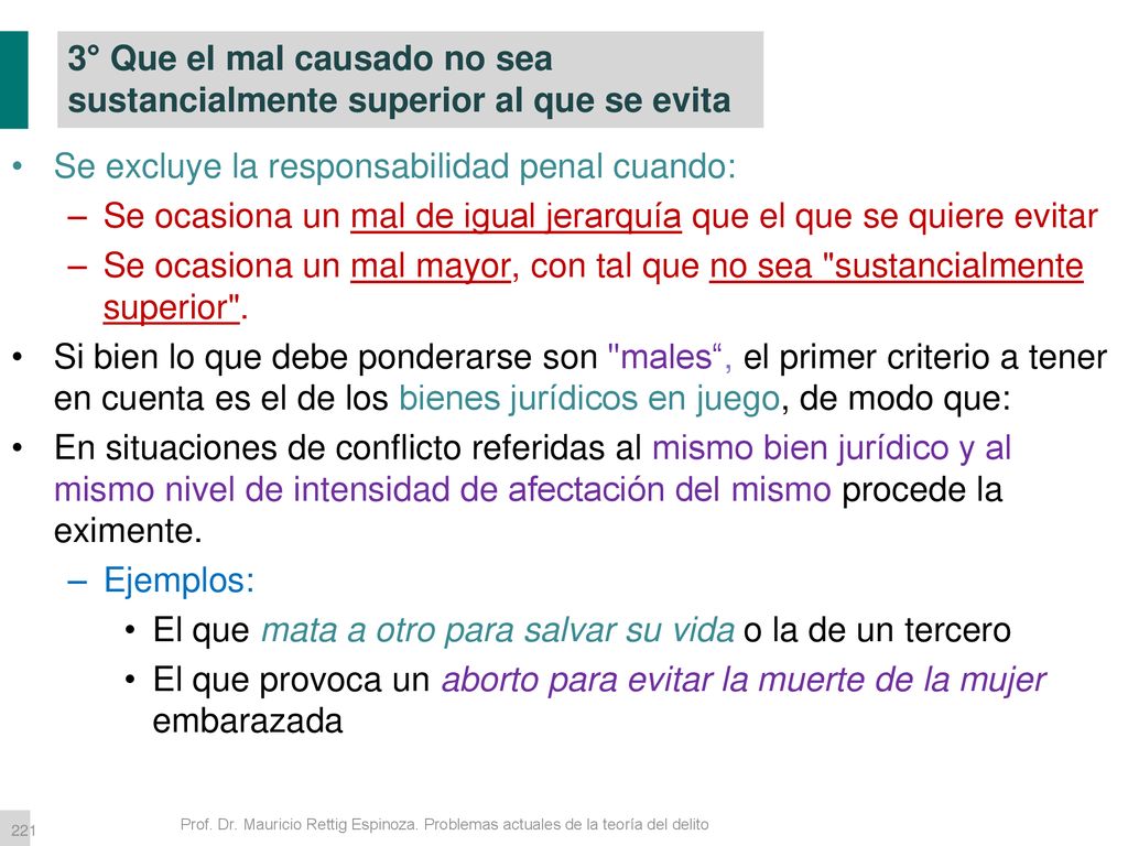 3° Que el mal causado no sea sustancialmente superior al que se evita