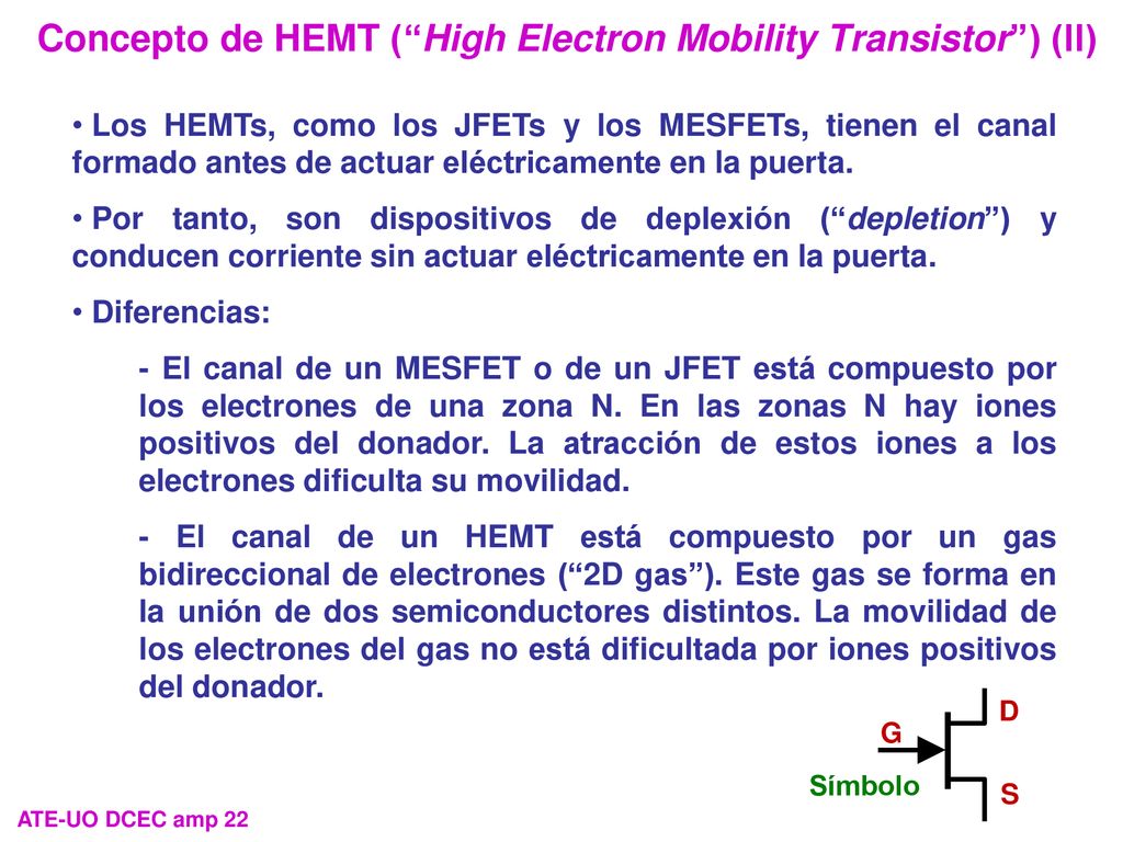 Concepto de HEMT ( High Electron Mobility Transistor ) (II)