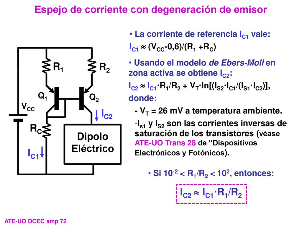 Espejo de corriente con degeneración de emisor