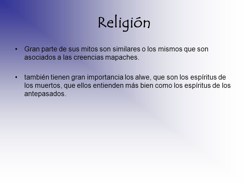 Religión Gran parte de sus mitos son similares o los mismos que son asociados a las creencias mapaches.