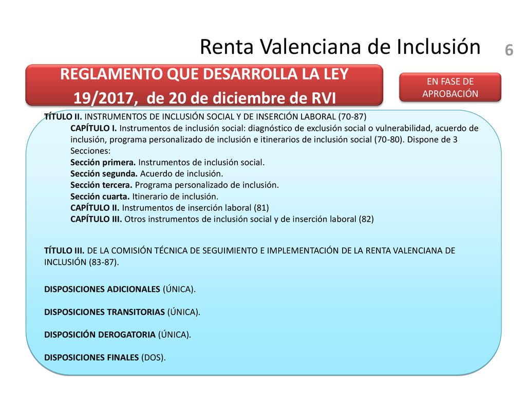 REGLAMENTO QUE DESARROLLA LA LEY 19/2017, de 20 de diciembre de RVI