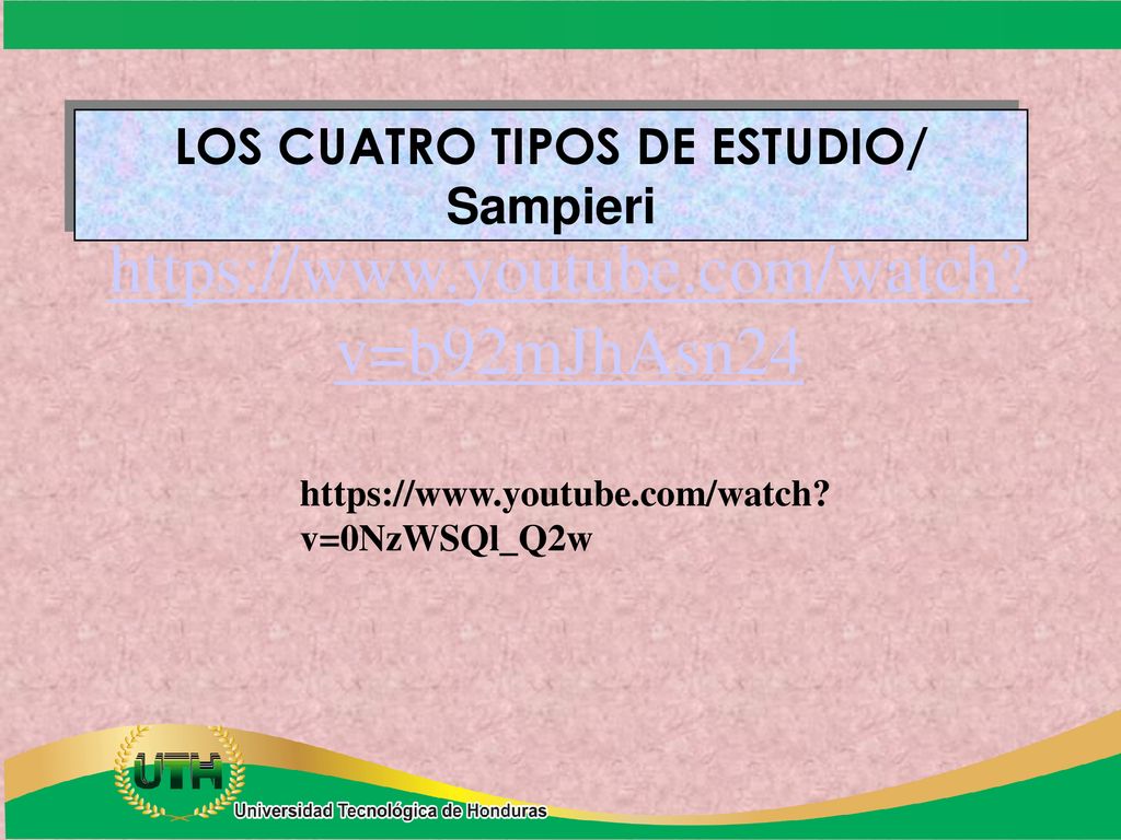 LOS CUATRO TIPOS DE ESTUDIO/ Sampieri