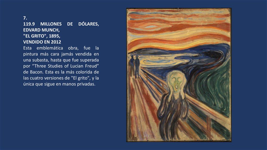 MILLONES DE DÓLARES, EDVARD MUNCH, EL GRITO , 1895, VENDIDO EN