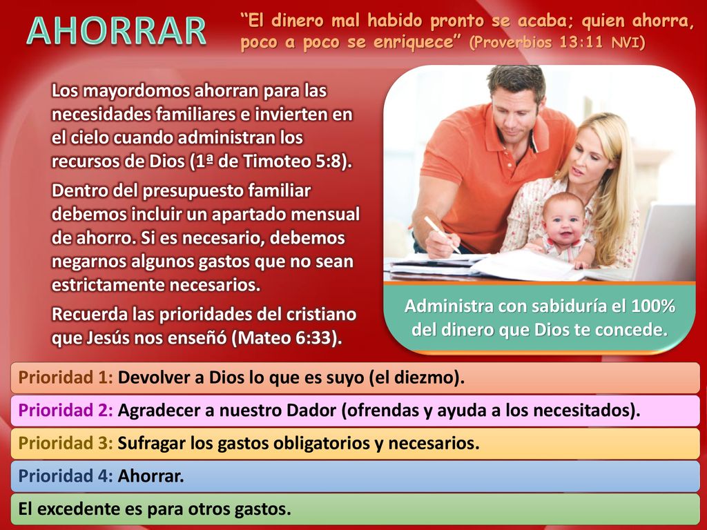 Administra con sabiduría el 100% del dinero que Dios te concede.