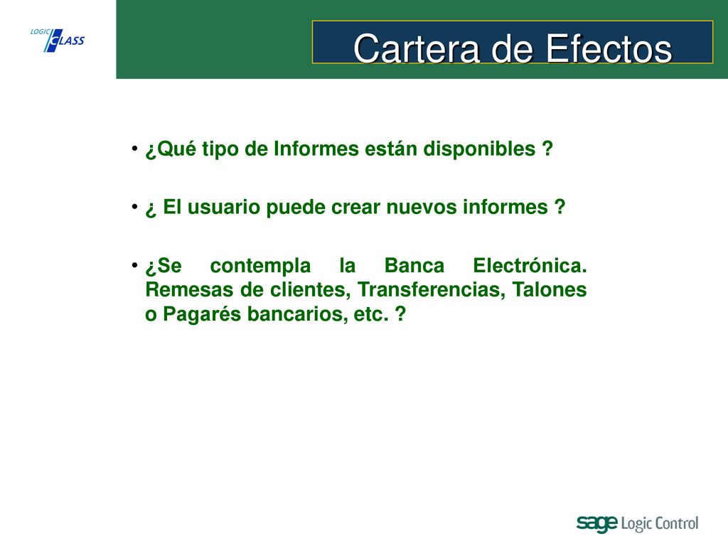 Cartera de Efectos ¿Qué tipo de Informes están disponibles