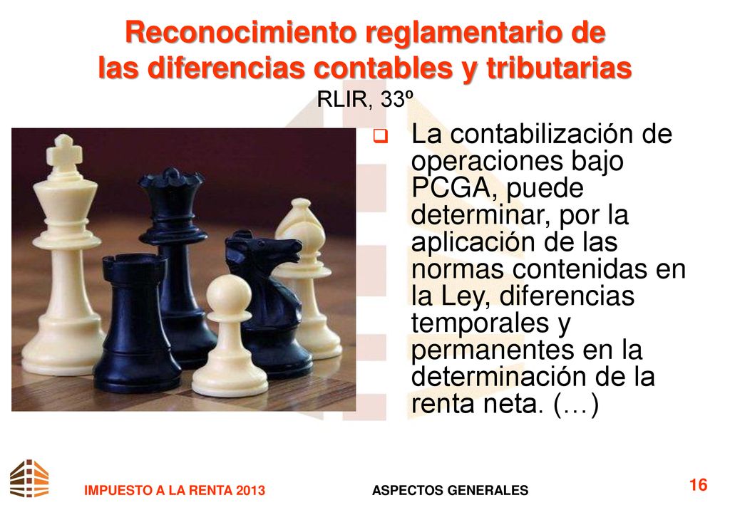 Reconocimiento reglamentario de las diferencias contables y tributarias RLIR, 33º