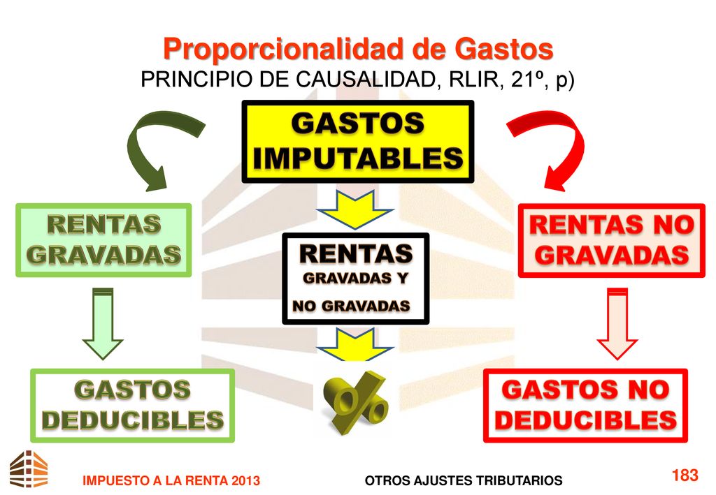 Proporcionalidad de Gastos PRINCIPIO DE CAUSALIDAD, RLIR, 21º, p)