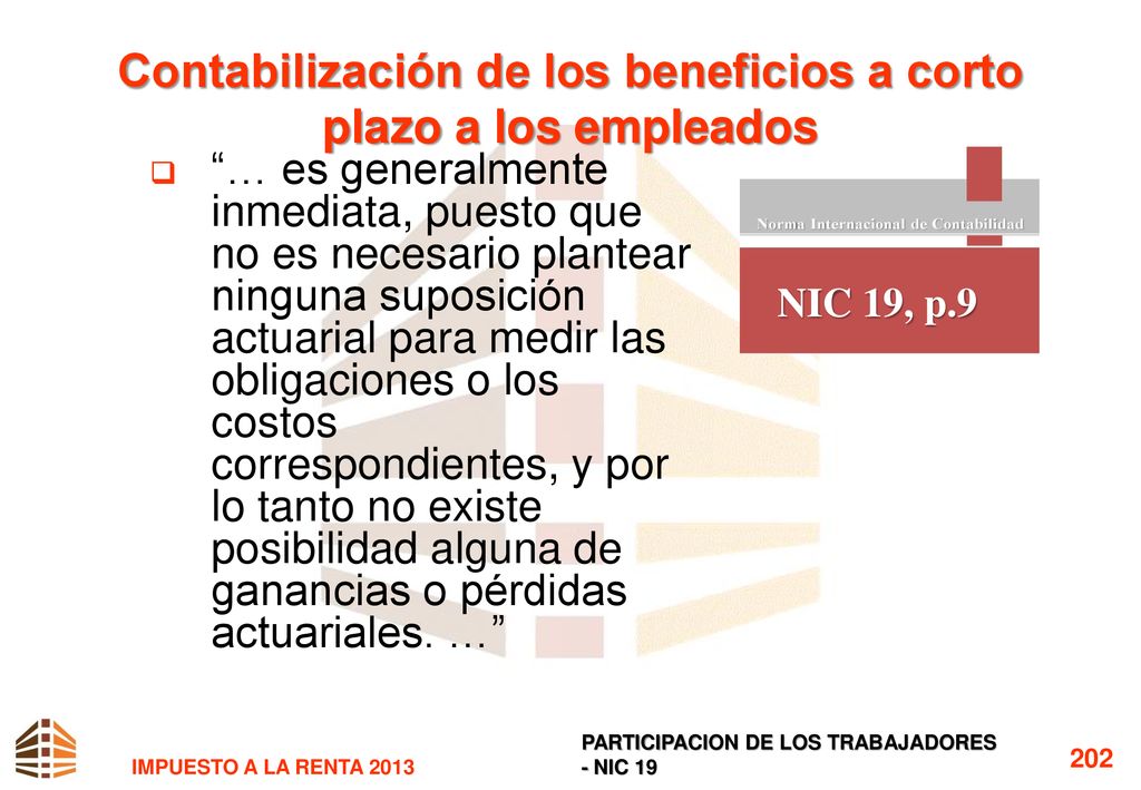 Contabilización de los beneficios a corto plazo a los empleados