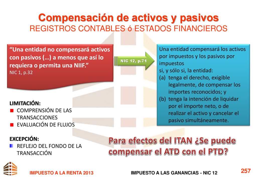 Compensación de activos y pasivos REGISTROS CONTABLES ó ESTADOS FINANCIEROS