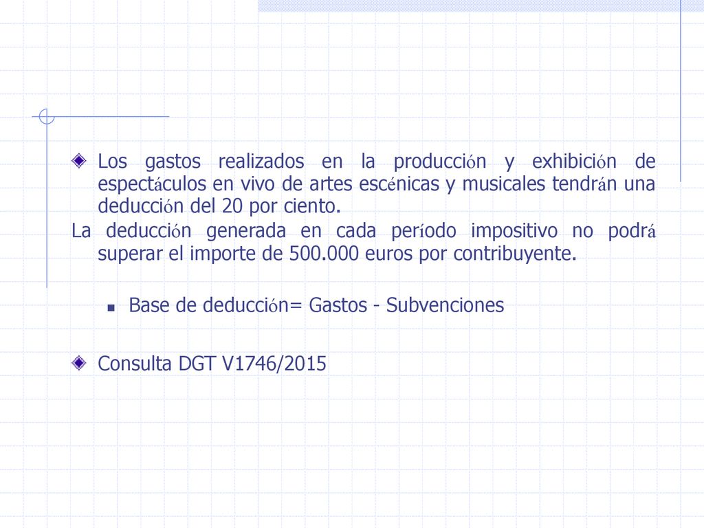 Los gastos realizados en la producción y exhibición de espectáculos en vivo de artes escénicas y musicales tendrán una deducción del 20 por ciento.