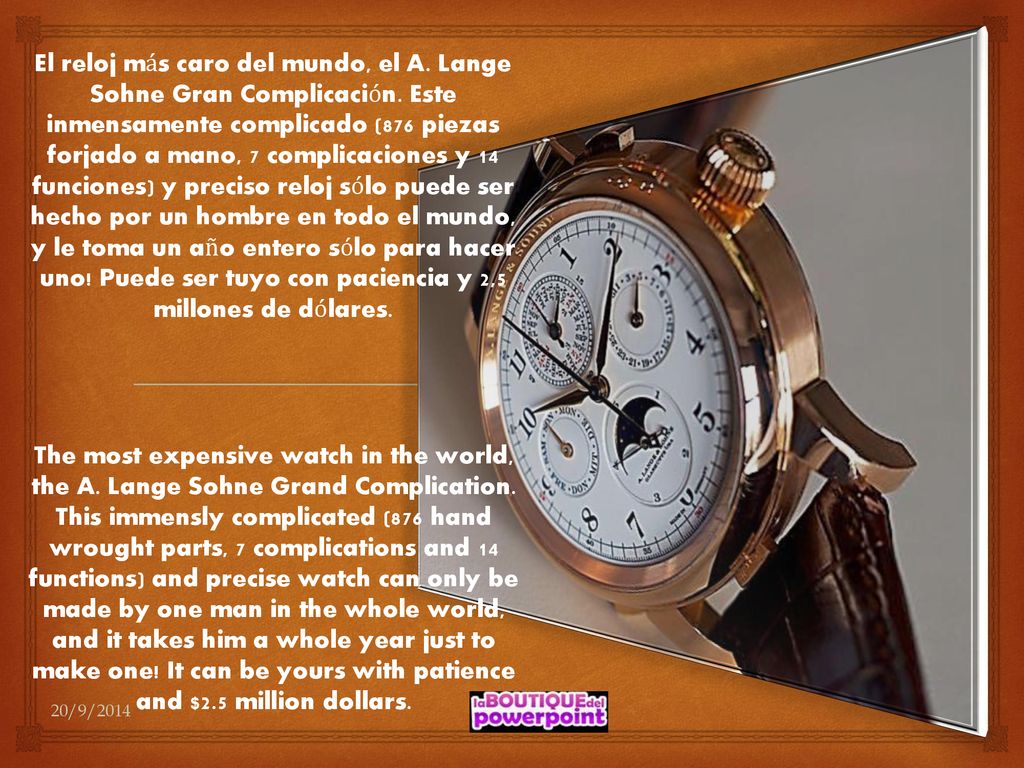 El reloj más caro del mundo, el A. Lange Sohne Gran Complicación