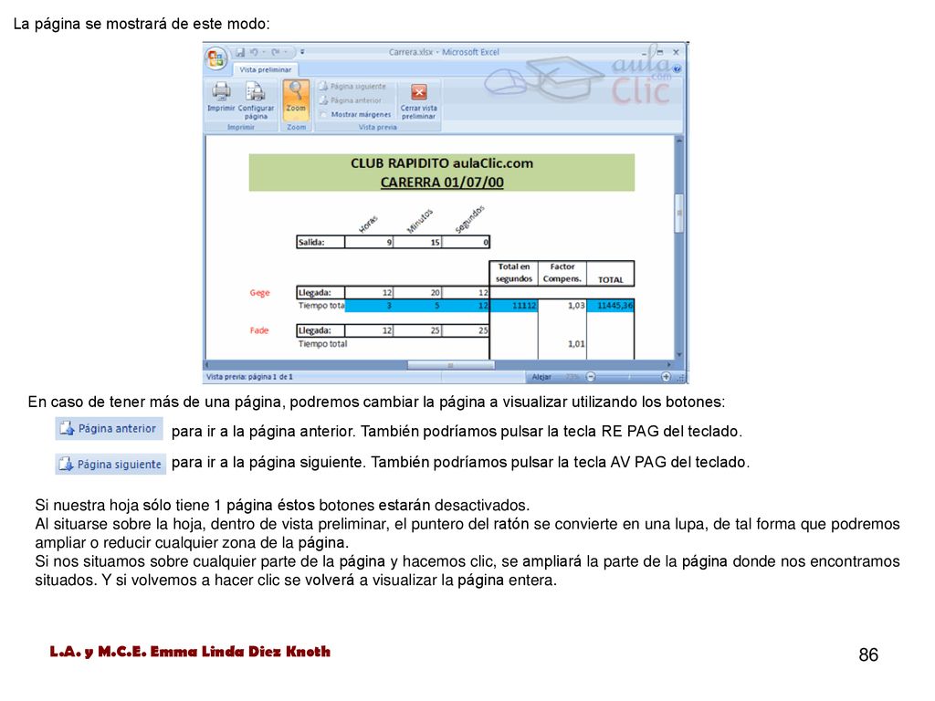 La página se mostrará de este modo: