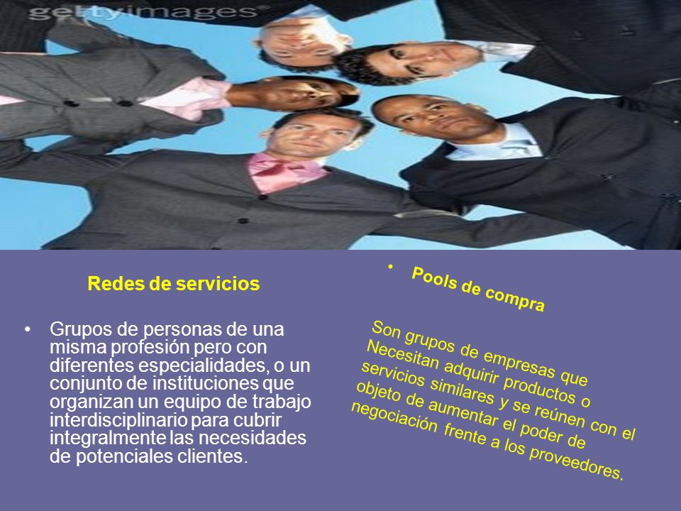 Pools de compra Son grupos de empresas que. Necesitan adquirir productos o. servicios similares y se reúnen con el.
